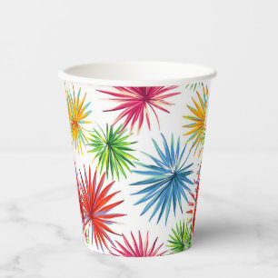 Colorful Abstract Palm Burst Paper Cups