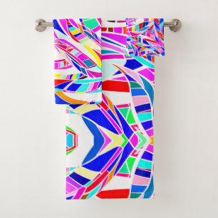 Colorful abstract pattern bath towel set