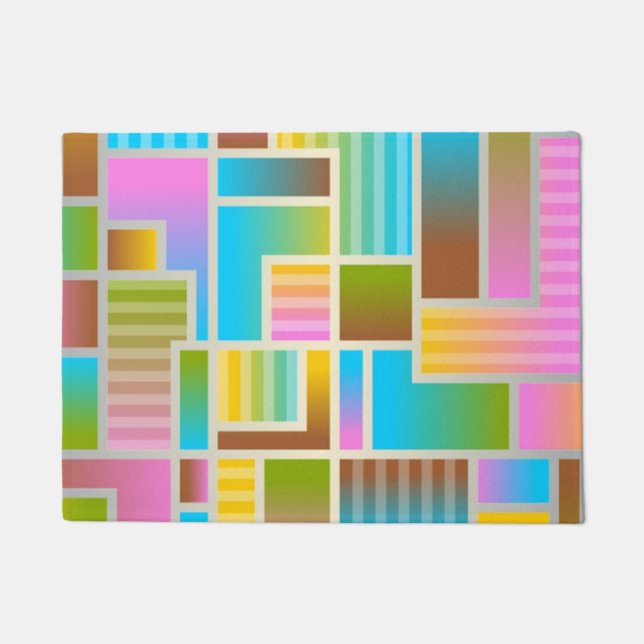 COLORFUL ABSTRACT PATTERN DOORMAT (Front)