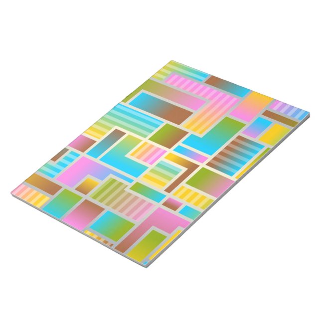 COLORFUL ABSTRACT PATTERN NOTEPAD (Angled)