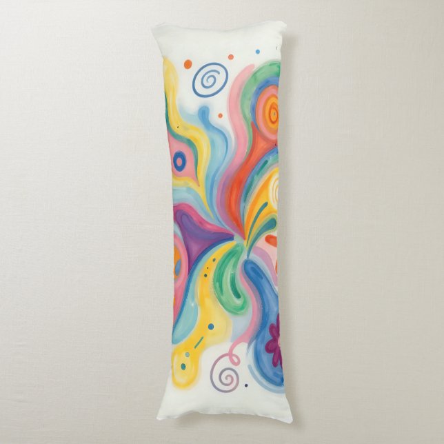 Colorful Abstract Patterns  Body Cushion (Front Vertical)