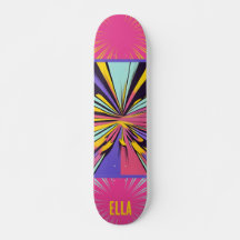Colorful Abstract Pop Art Personalised Skateboard