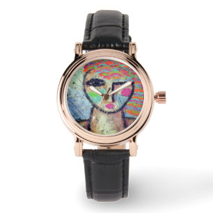 Colorful Abstract Portrait of a Woman Watch