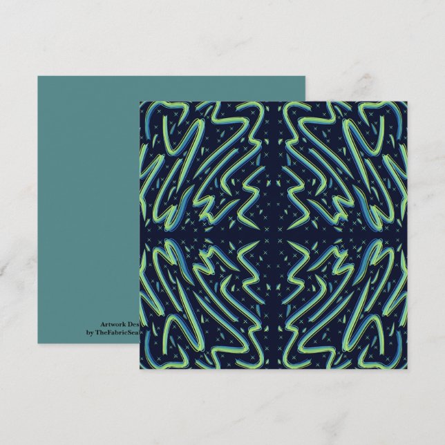Colorful Abstract Psychedelic Stringy Pointed Art Card (Front/Back)