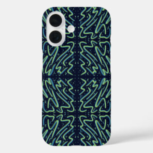 Colorful Abstract Psychedelic Stringy Pointed Art iPhone 16 Case
