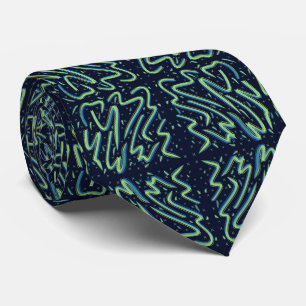Colorful Abstract Psychedelic Stringy Pointed Art Tie
