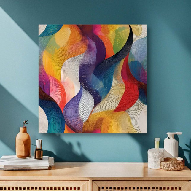 Colorful Abstract Rainbow Swirls Canvas Print (Creator Uploaded)