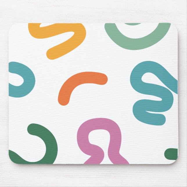 Colorful Abstract Shapes Pattern Mouse Pad (Front)
