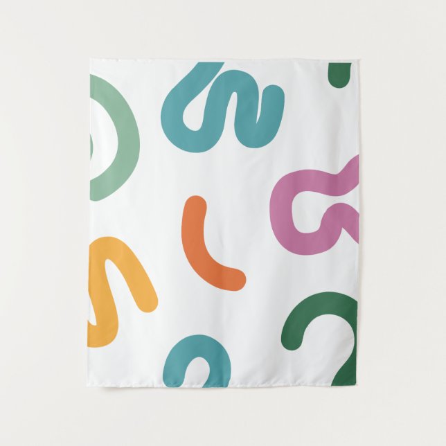 Colorful Abstract Shapes Pattern Tapestry (Front)