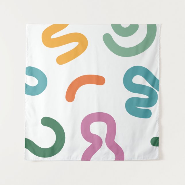 Colorful Abstract Shapes Pattern Tapestry (Front)