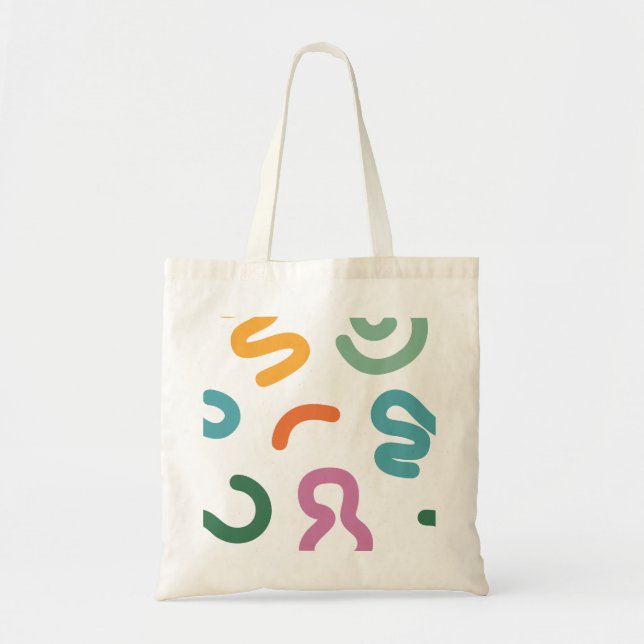 Colorful Abstract Shapes Pattern Tote Bag (Front)