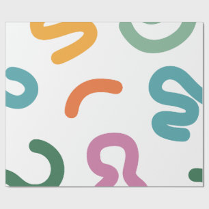 Colorful Abstract Shapes Pattern Wrapping Paper