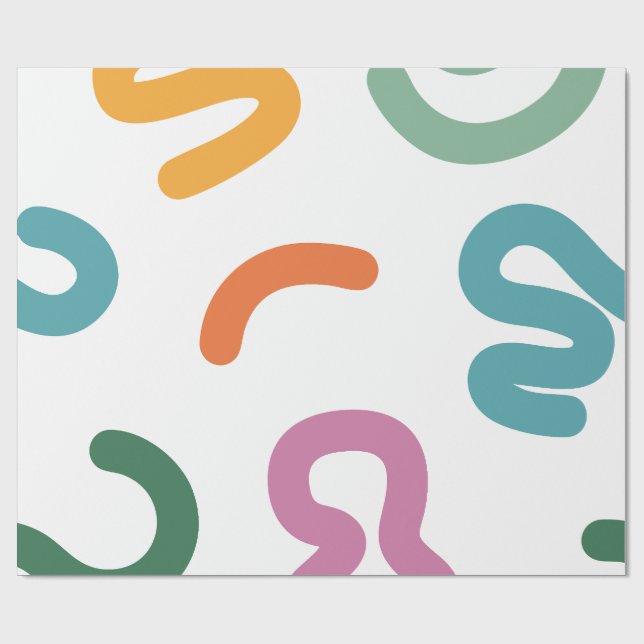 Colorful Abstract Shapes Pattern Wrapping Paper (Flat)