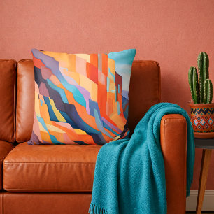 Colorful Abstract Southwestern Scenery Cushion