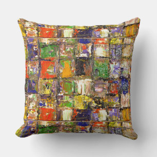 Colorful Abstract Square Cushion