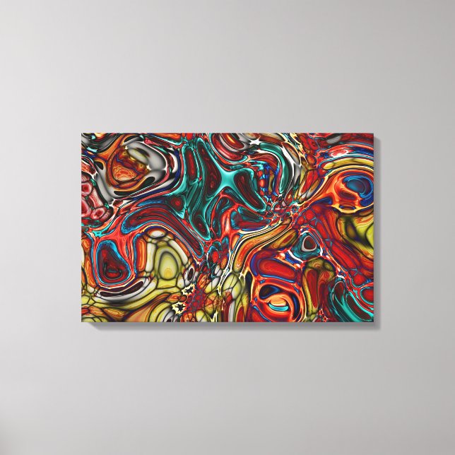 COLORFUL ABSTRACT STRETCHED CANVAS ART PRINT (Front)