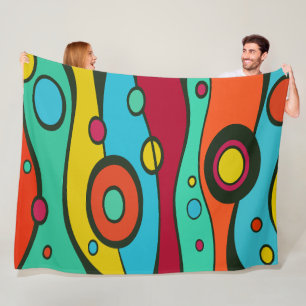 Colorful Abstract Surreal Art Illustration Pattern Fleece Blanket