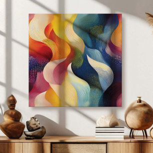 Colorful Abstract Swirly Ribbons Canvas Print