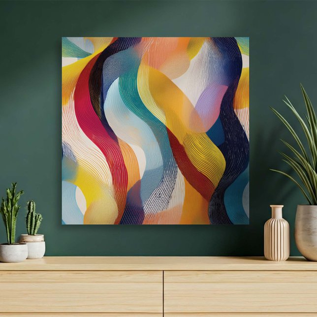 Colorful Abstract Swirly Ribbons Canvas Print (Creator Uploaded)