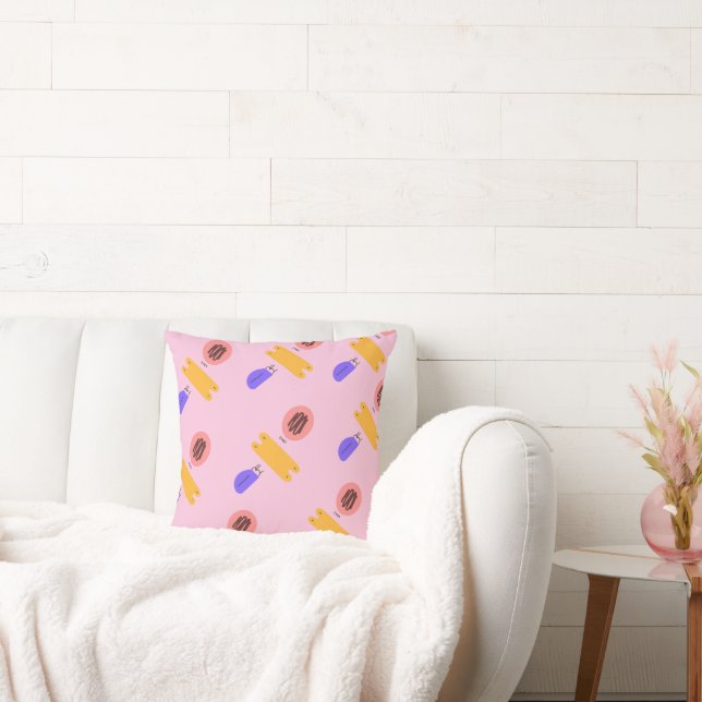 Colorful Abstract Throw Pillow (Couch)