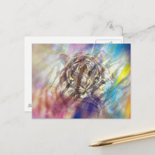 Colorful Abstract Tiger  Postcard