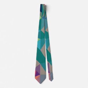 Colorful Abstract Triangle Pattern, Modern Tie