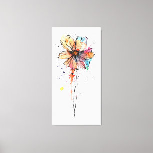 Colorful abstract watercolor painting of flower  canvas print