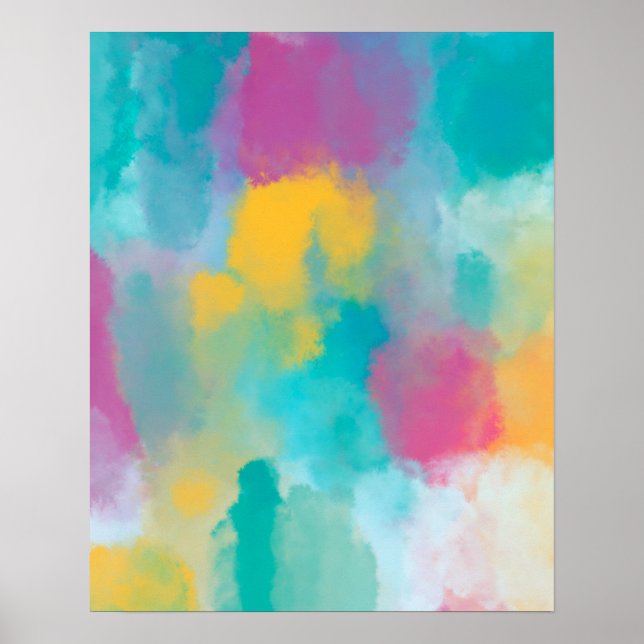 Colorful Abstract Watercolour Painting Poster (Front)