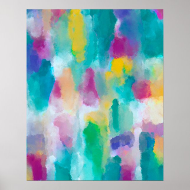 Colorful Abstract Watercolour Painting Poster (Front)