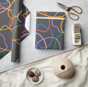 Colorful Abstract Wavi lines Pattern Wrapping Paper