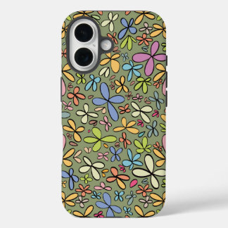 Colorful Abstract Wildflower Garden iPhone 16 Case