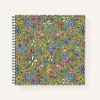 Colorful Abstract Wildflower Garden Notebook