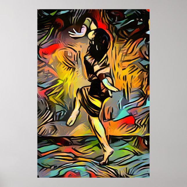 Colorful Abstract Woman Dancing Poster (Front)