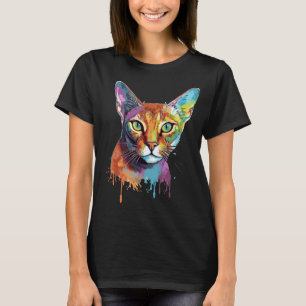 Colorful Abyssinian cat T-Shirt