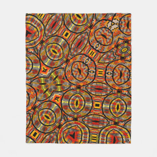 Colorful African fabric - Seamless pattern, illust Fleece Blanket