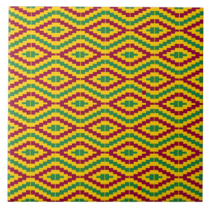 Colorful African Kente Pattern Tile