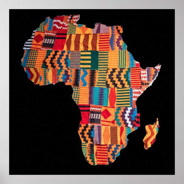 Colorful African Map Poster (Front)