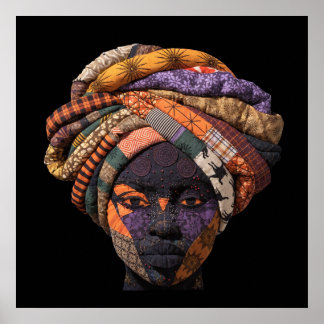 Colorful African Woman Poster