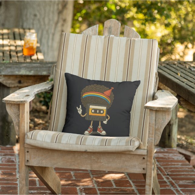 Colorful Afro Cassette Character Sticker Cushion (Chair)