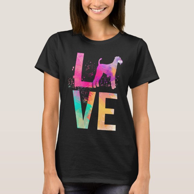 Colorful Airedale Terrier Dog Mom  Airedale Terrie T-Shirt (Front)
