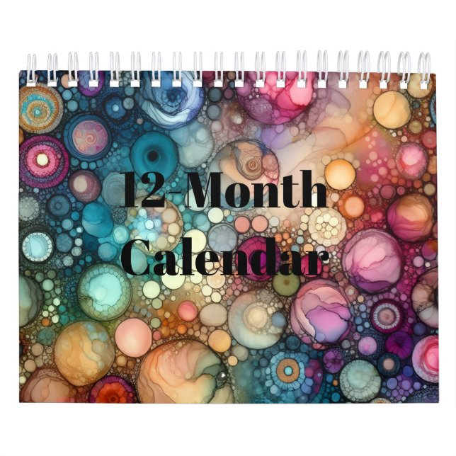 Colorful Alcohol Ink Design Calendar (Cover)