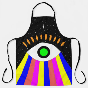 Colorful all seeing eye flat design with stars and apron
