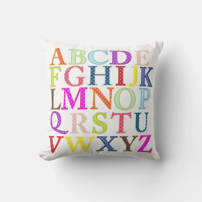Colorful Alphabet Pillow (Front)