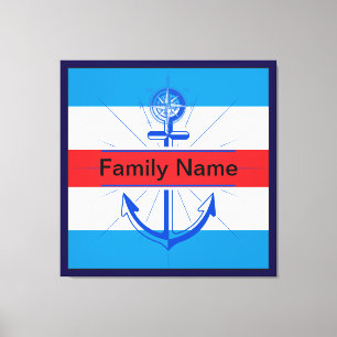Colorful Anchor with customise button Canvas Print