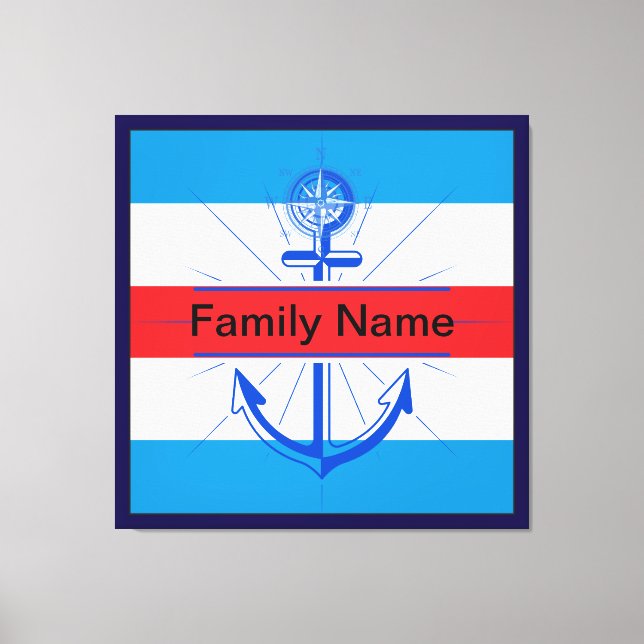 Colorful Anchor with customize button  Canvas Print (Front)