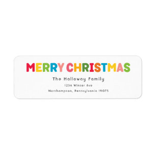 Colorful and Bright Merry Christmas Return Address