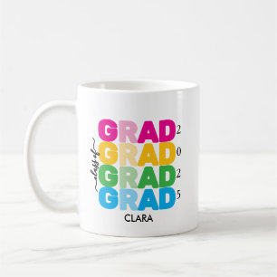 Colorful and customized Name and Year Grad Coffee Mug