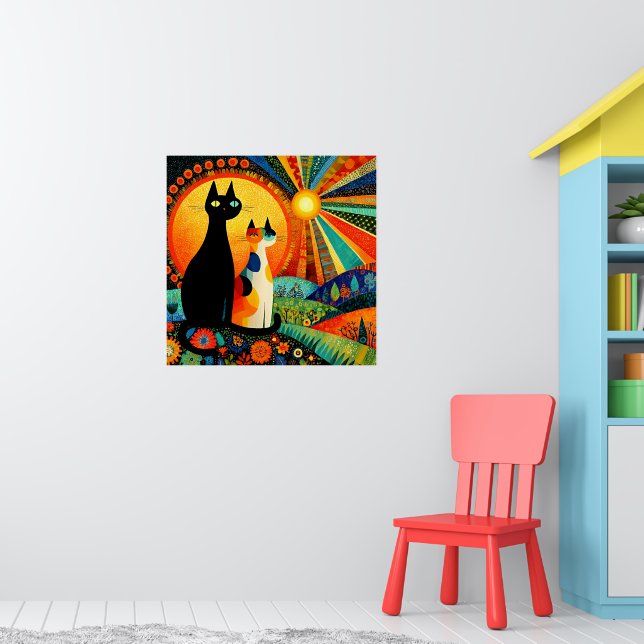 Colorful and Fun, Two Cats, Poster (Nursery 1)