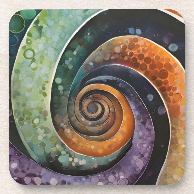 colorful and modern, design with spiral coaster (Front)