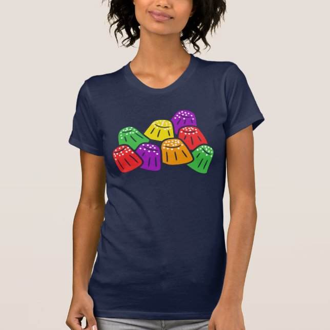 Colorful and Sweet modern Gumdrops Candy Graphic T-Shirt (Front)